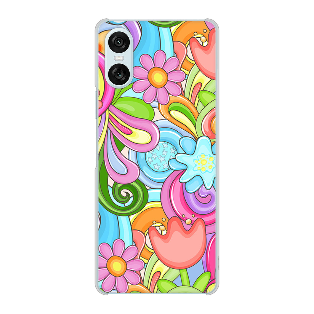 Xperia 10 VI SO-52E docomo 高画質仕上げ 背面印刷 ハードケース 【713 ミラクルフラワー】