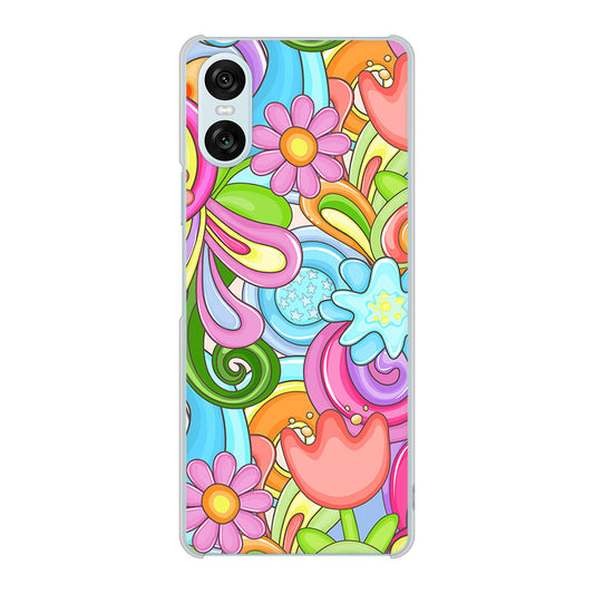 Xperia 10 VI SO-52E docomo 高画質仕上げ 背面印刷 ハードケース 【713 ミラクルフラワー】