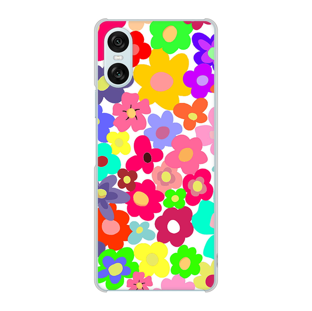 Xperia 10 VI SO-52E docomo 高画質仕上げ 背面印刷 ハードケースルーズフラワー