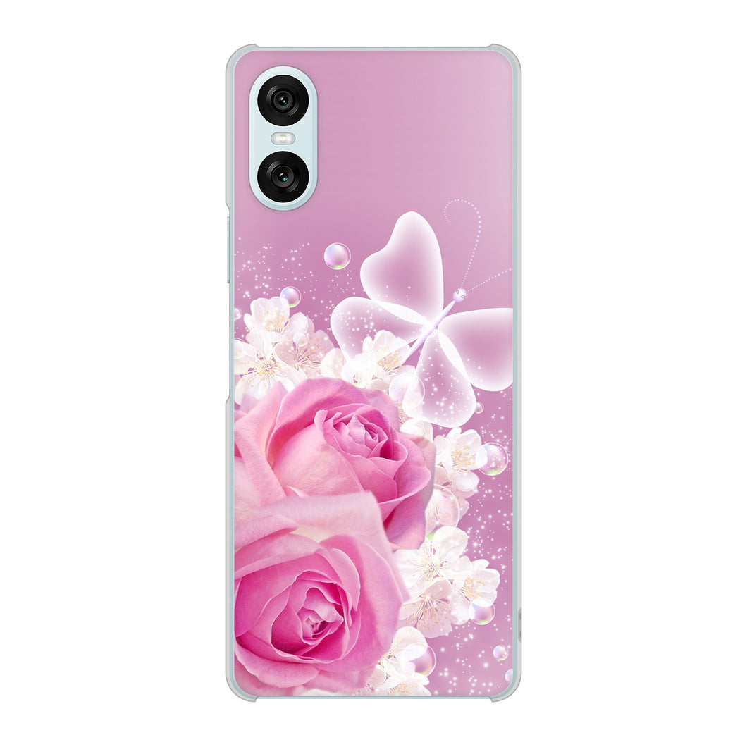 Xperia 10 VI SO-52E docomo 高画質仕上げ 背面印刷 ハードケースロマンチックなバラ