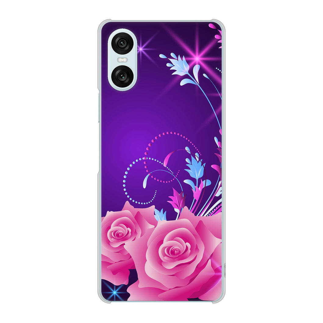 Xperia 10 VI SO-52E docomo 高画質仕上げ 背面印刷 ハードケースロマンチックなバラ