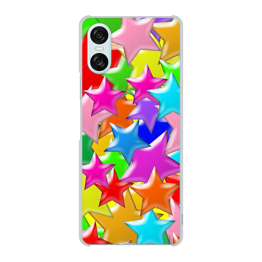 Xperia 10 VI SO-52E docomo 高画質仕上げ 背面印刷 ハードケース 【1293 ランダムスター】