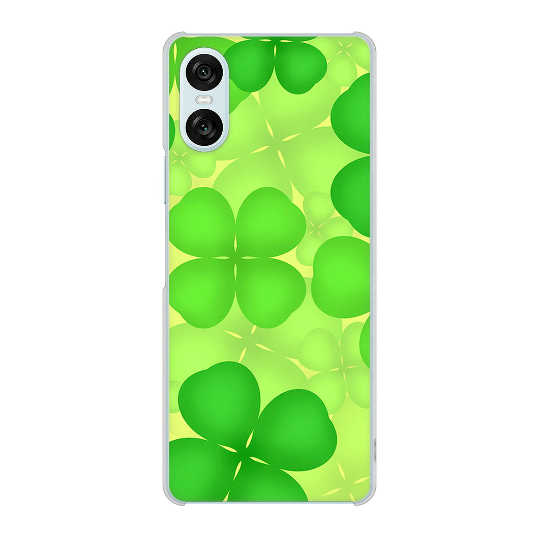 Xperia 10 VI SO-52E docomo 高画質仕上げ 背面印刷 ハードケース 【1297 四つ葉のクローバー】