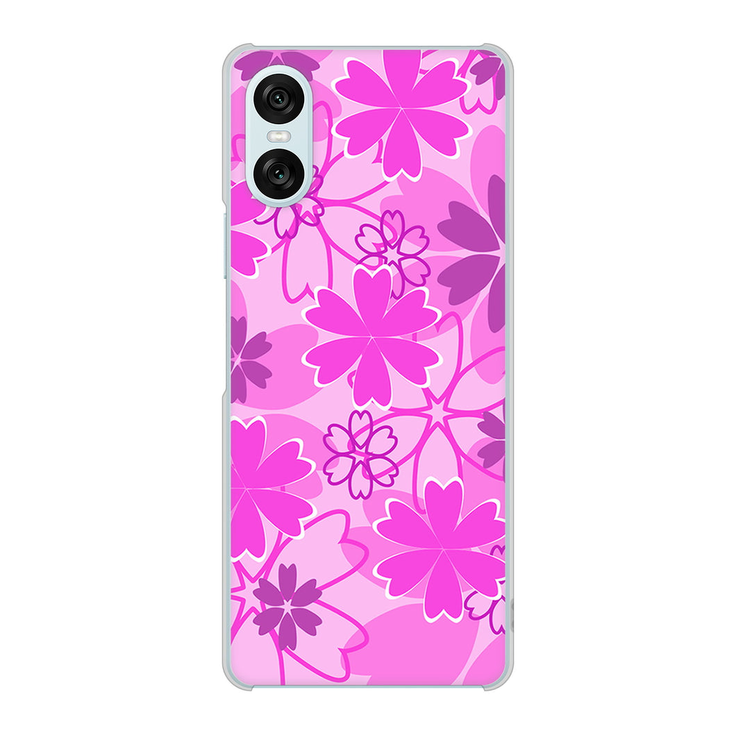 Xperia 10 VI SO-52E docomo 高画質仕上げ 背面印刷 ハードケース重なり合う花