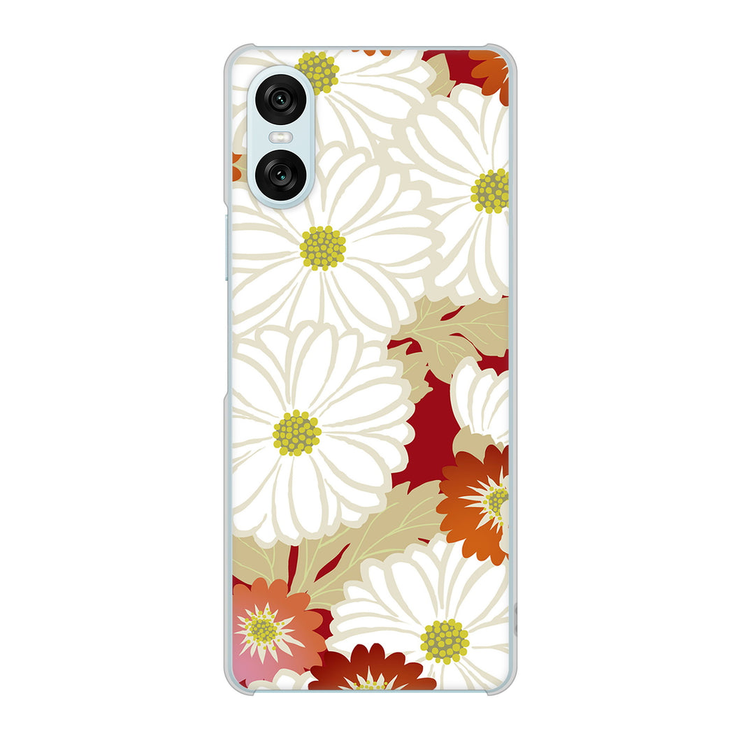 Xperia 10 VI SO-52E docomo 高画質仕上げ 背面印刷 ハードケース和花柄