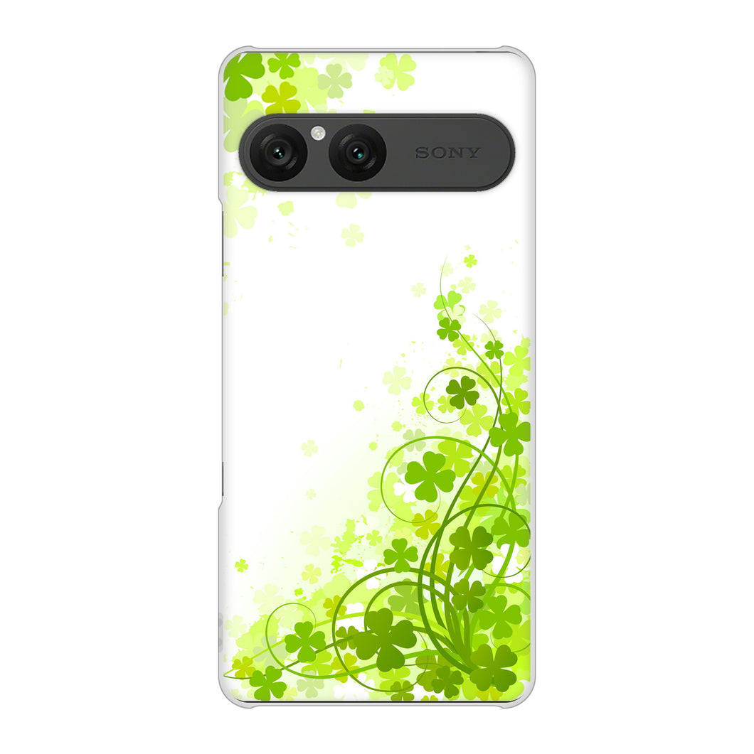 Xperia 10 VII SO-52F docomo 高画質仕上げ 背面印刷 ハードケース 【565 四葉のクローバー】