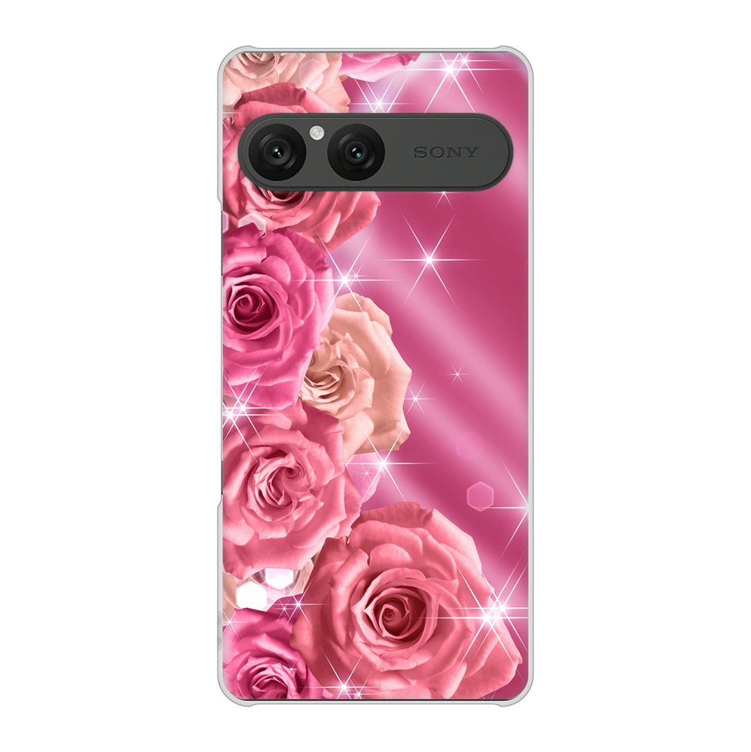 Xperia 10 VII SO-52F docomo 高画質仕上げ 背面印刷 ハードケース 【1182 ピンクの薔薇に誘われて】