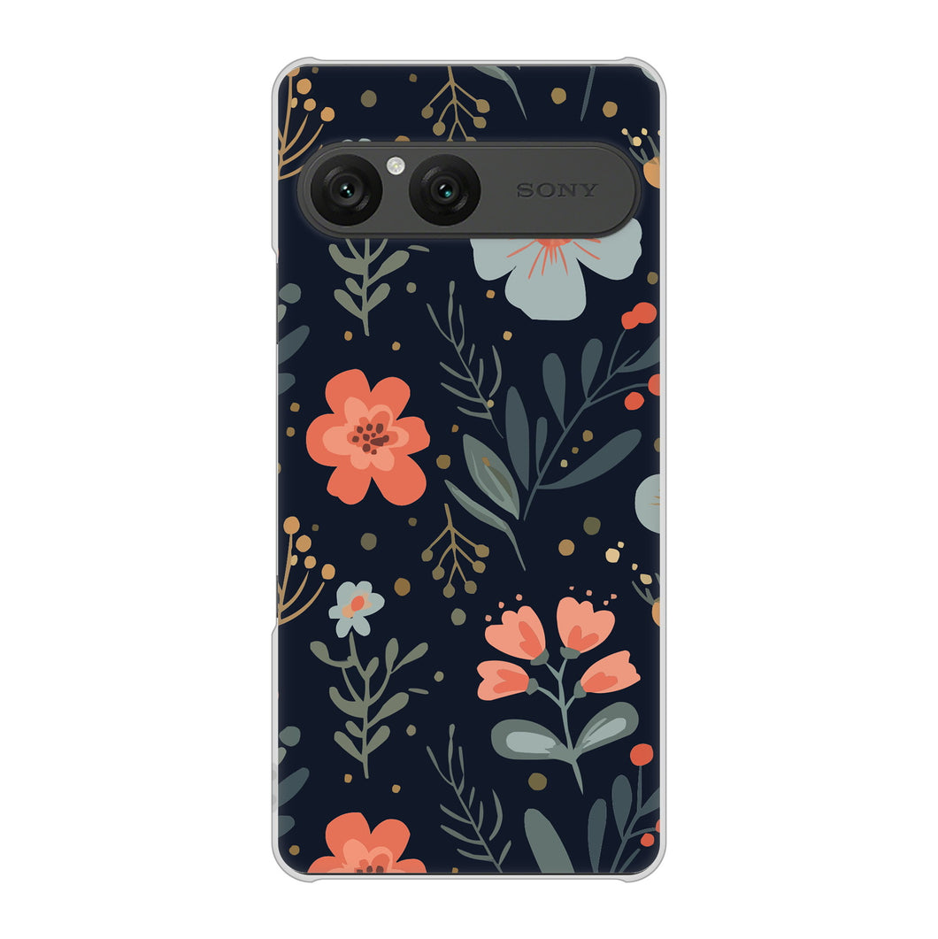 Xperia 10 VII SO-52F docomo 高画質仕上げ 背面印刷 ハードケース北欧風花柄