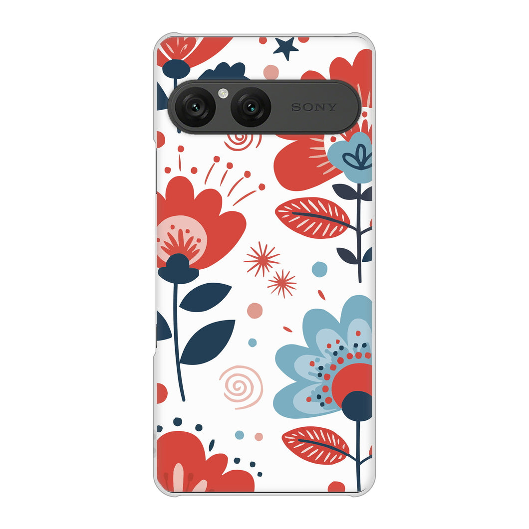 Xperia 10 VII SO-52F docomo 高画質仕上げ 背面印刷 ハードケース北欧風花柄