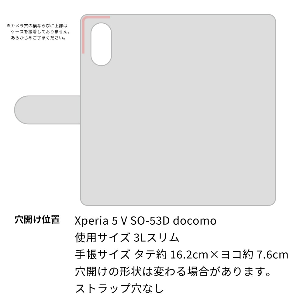 Xperia 5 V SO-53D docomo ビニール素材のスケルトン手帳型ケース クリア