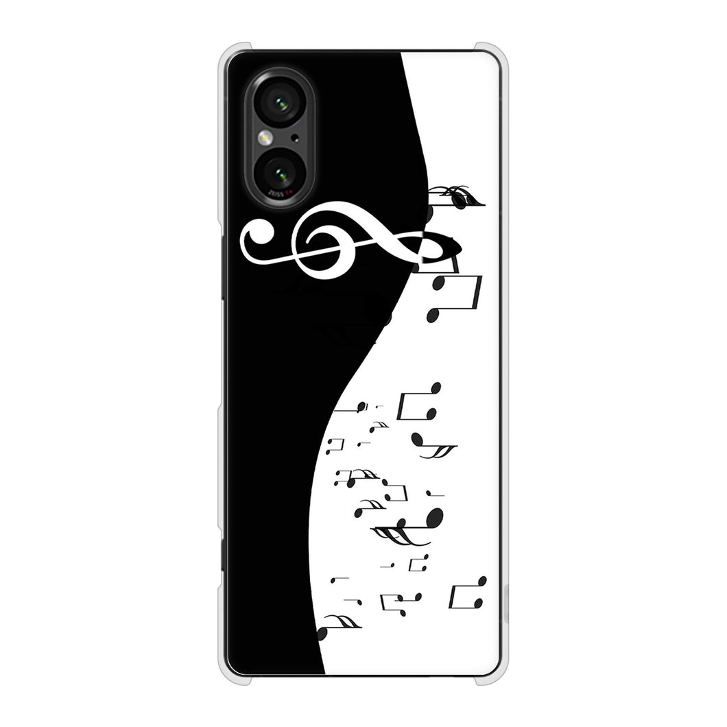 Xperia 5 V SO-53D docomo 高画質仕上げ 背面印刷 ハードケース音符