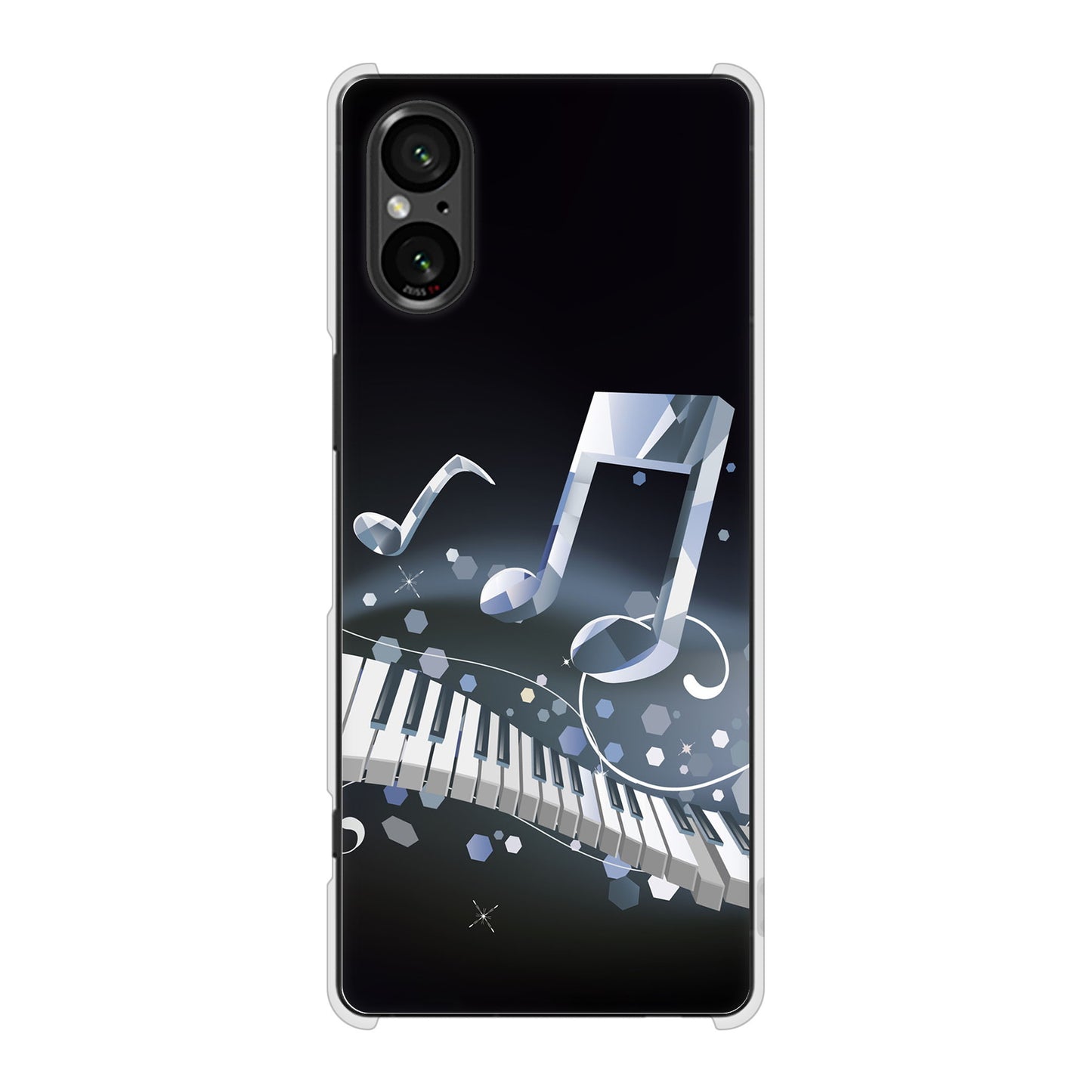 Xperia 5 V SO-53D docomo 高画質仕上げ 背面印刷 ハードケース音符