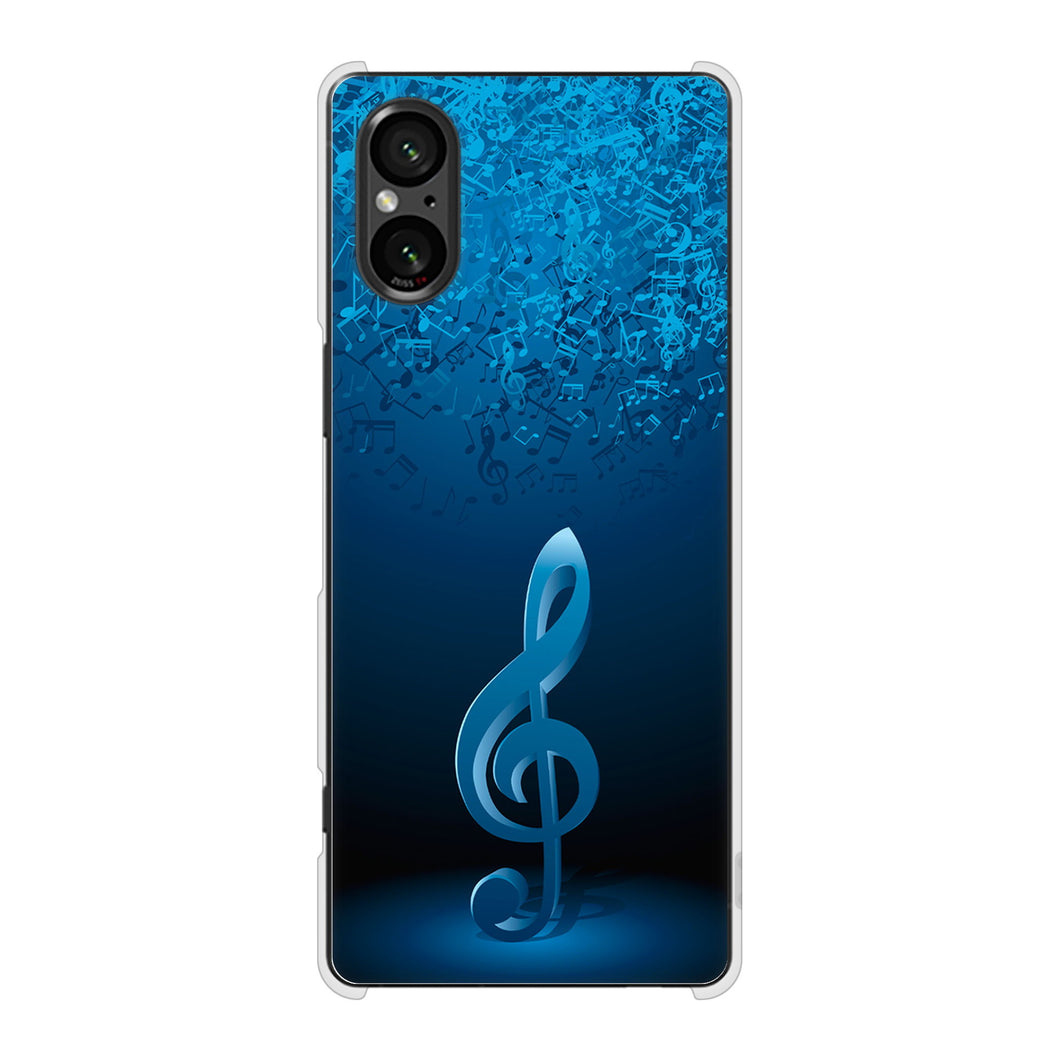 Xperia 5 V SO-53D docomo 高画質仕上げ 背面印刷 ハードケース音符