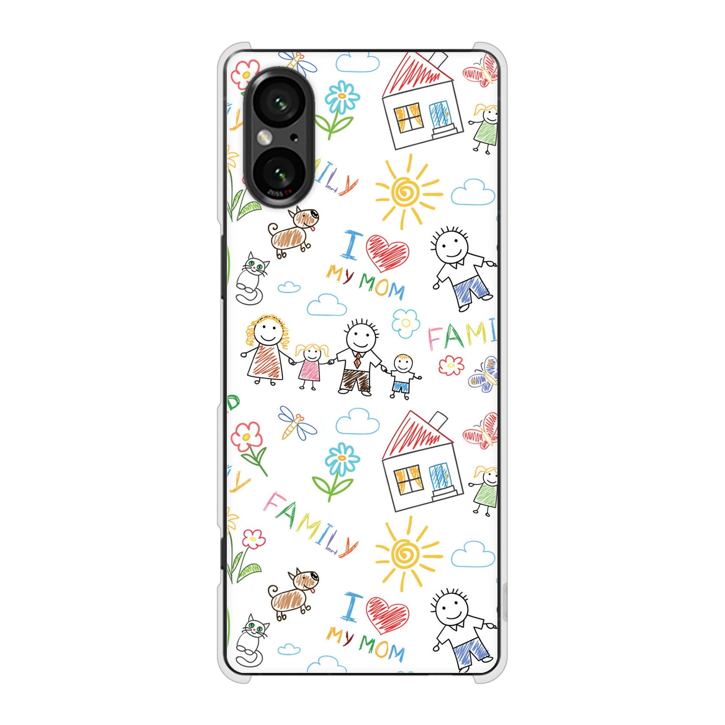 Xperia 5 V SO-53D docomo 高画質仕上げ 背面印刷 ハードケースカップル&ファミリー