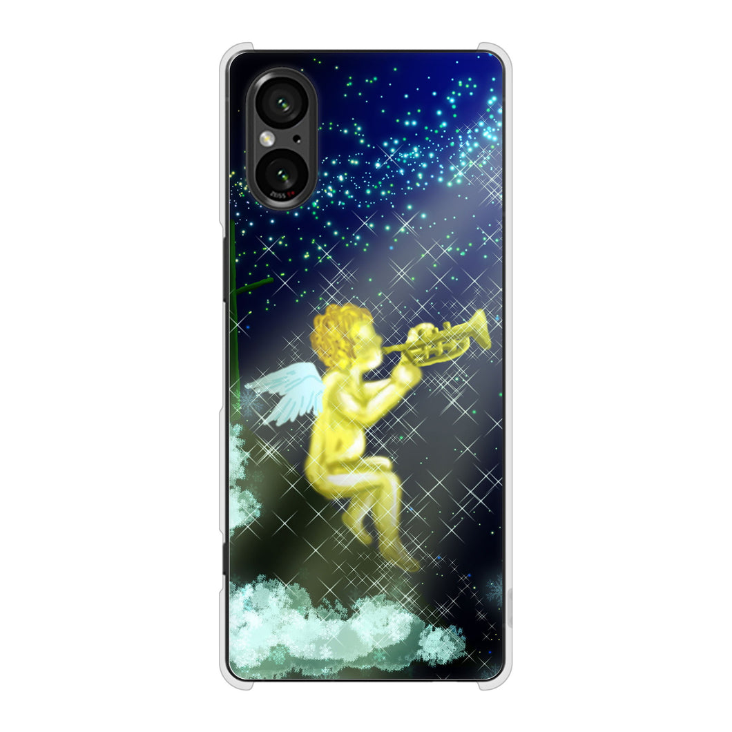 Xperia 5 V SO-53D docomo 高画質仕上げ 背面印刷 ハードケース 【1248 天使の演奏】