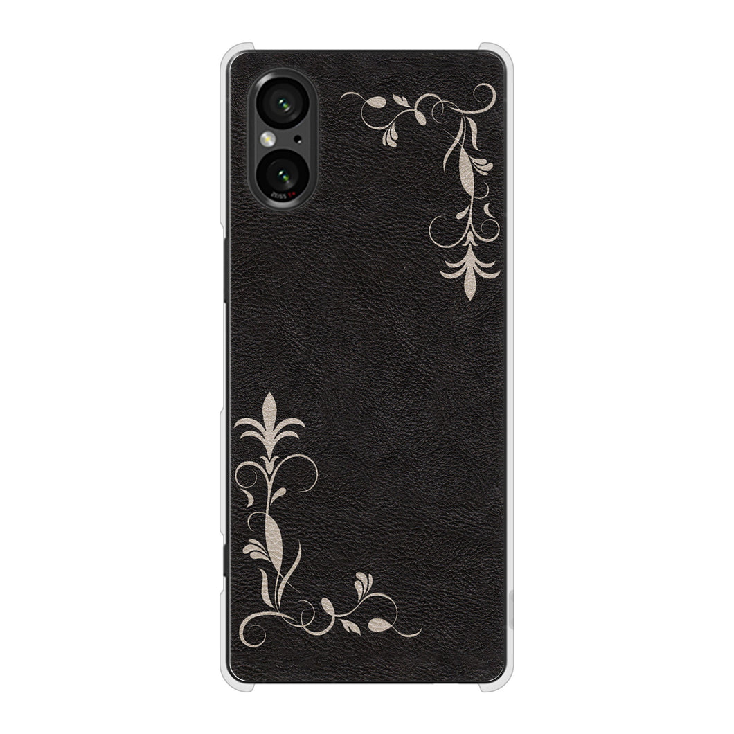 Xperia 5 V SO-53D docomo 高画質仕上げ 背面印刷 ハードケース 【EK825 レザー風グラスフレーム】