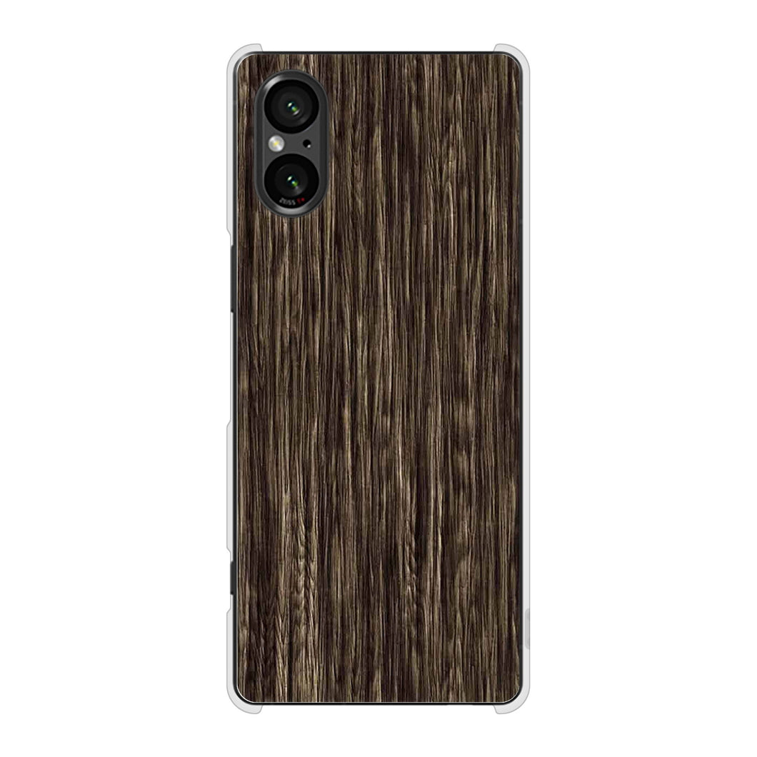 Xperia 5 V SO-53D docomo 高画質仕上げ 背面印刷 ハードケース 【EK848 木目ダークブラウン】