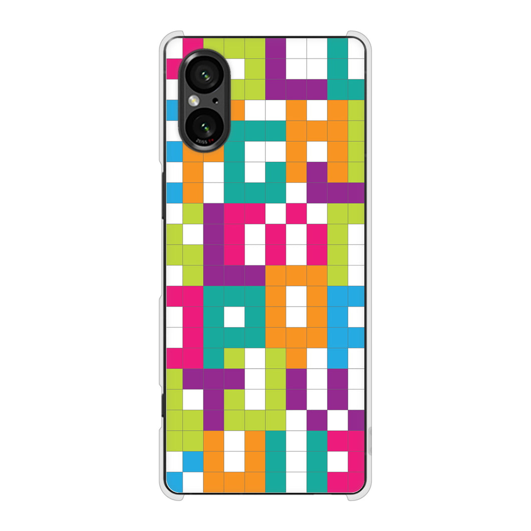 Xperia 5 V SO-53D docomo 高画質仕上げ 背面印刷 ハードケース 【IB916 ブロックアルファベット】