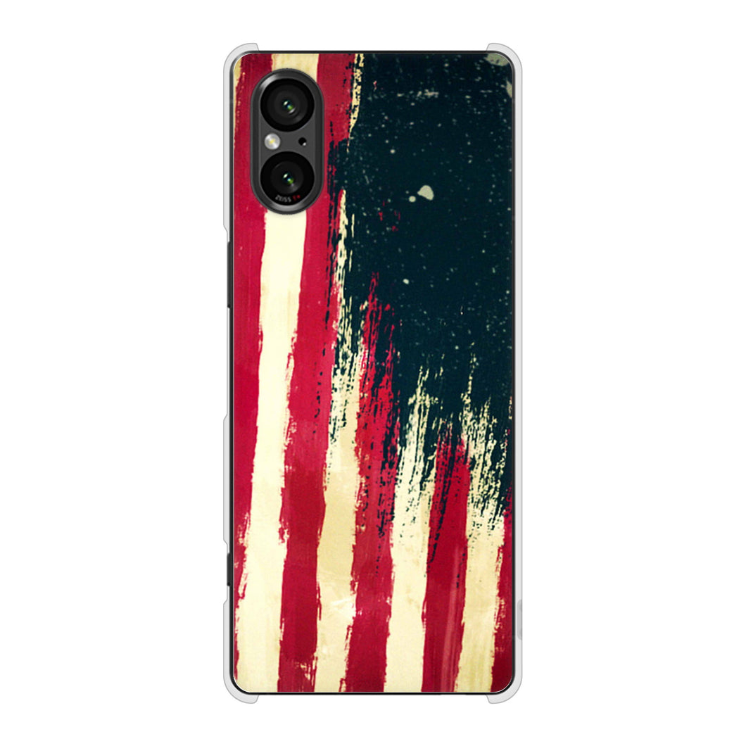 Xperia 5 V SO-53D docomo 高画質仕上げ 背面印刷 ハードケース 【MI805 ヴィンテージアメリカ】