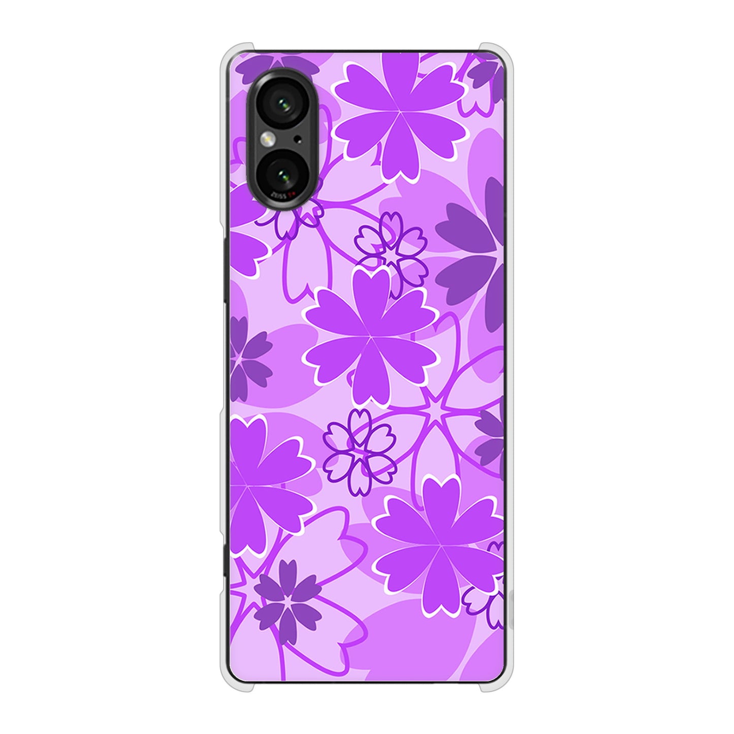 Xperia 5 V SO-53D docomo 高画質仕上げ 背面印刷 ハードケース重なり合う花
