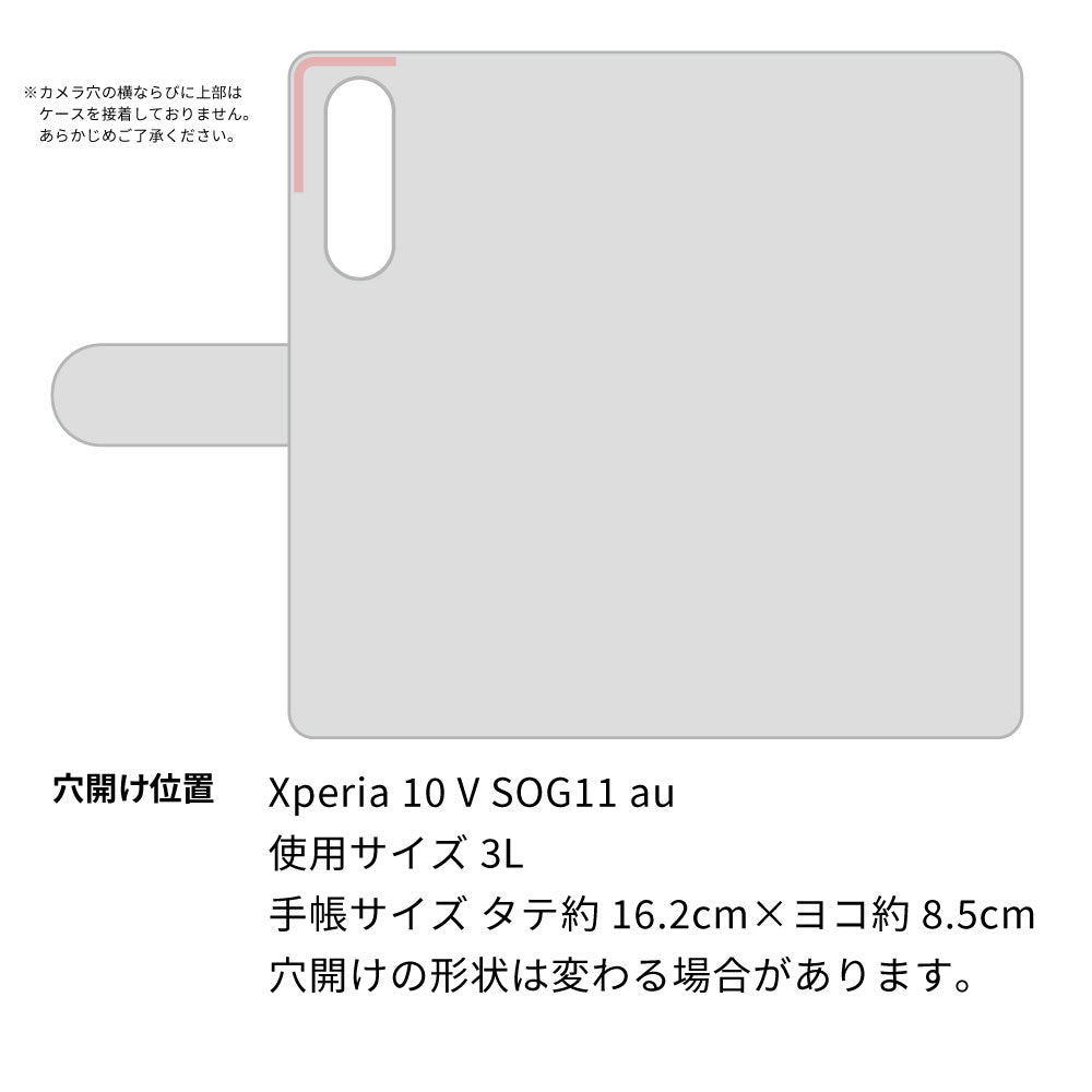 Xperia 10 V SOG11 au スマホショルダー 【 手帳型 Simple 名入れ 長さ調整可能ストラップ付き 】 耐衝撃