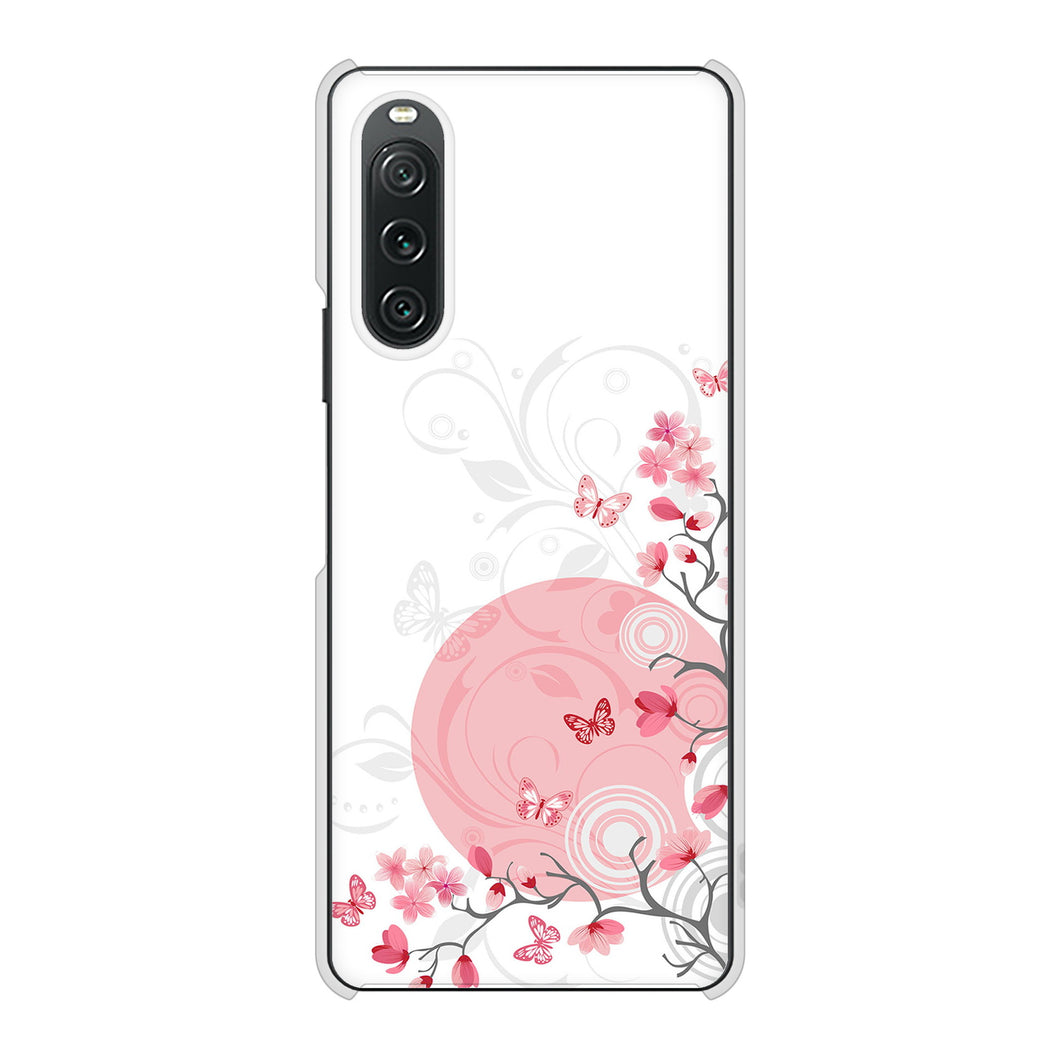 Xperia 10 V SOG11 au 高画質仕上げ 背面印刷 ハードケースバタフライ