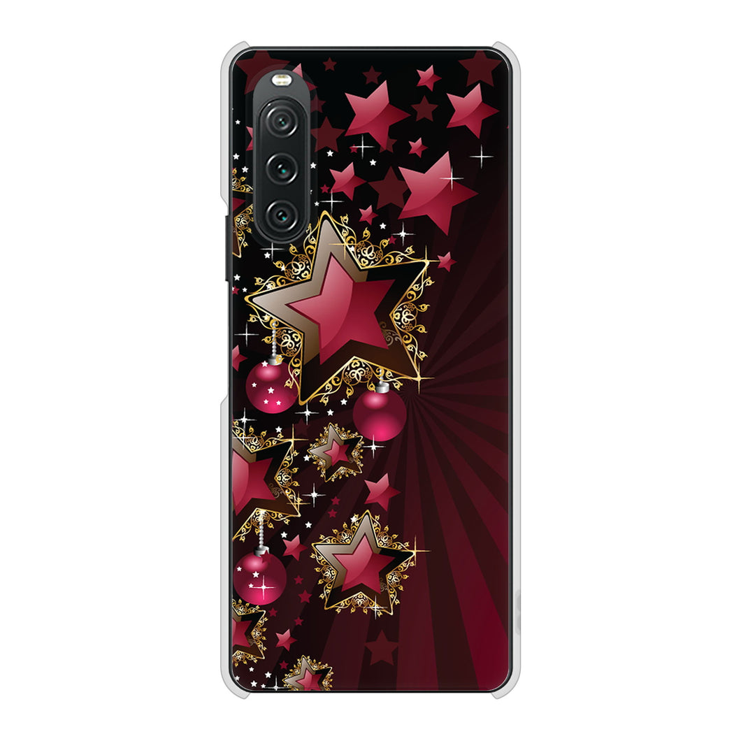 Xperia 10 V SOG11 au 高画質仕上げ 背面印刷 ハードケース 【434 星の壁】