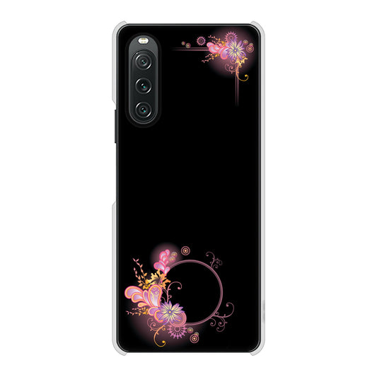 Xperia 10 V SOG11 au 高画質仕上げ 背面印刷 ハードケース 【437 華のフレーム】