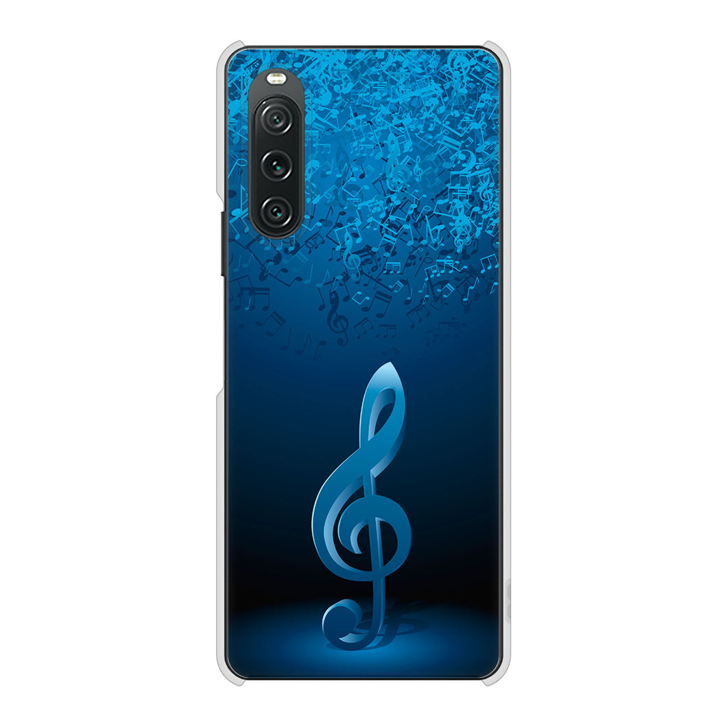 Xperia 10 V SOG11 au 高画質仕上げ 背面印刷 ハードケース音符
