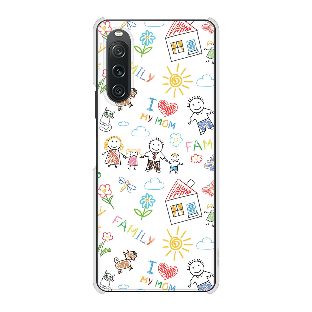 Xperia 10 V SOG11 au 高画質仕上げ 背面印刷 ハードケースカップル&ファミリー