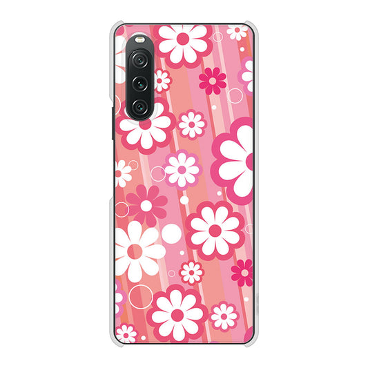 Xperia 10 V SOG11 au 高画質仕上げ 背面印刷 ハードケース 【751 マーガレット(ピンク系)】