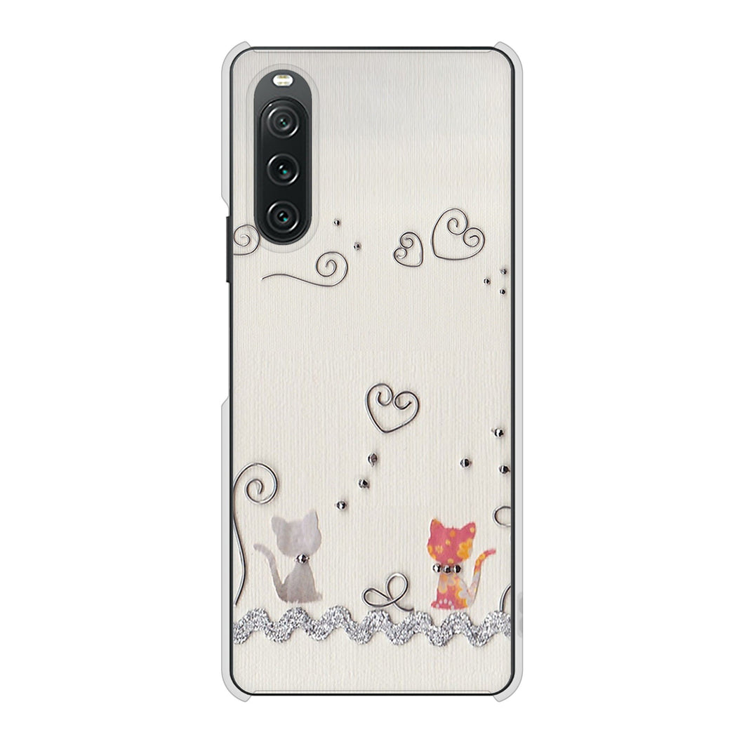 Xperia 10 V SOG11 au 高画質仕上げ 背面印刷 ハードケースクラフト写真ネコ