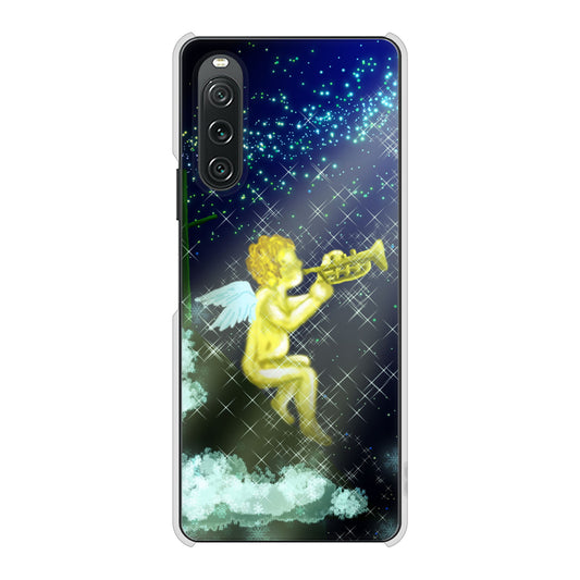 Xperia 10 V SOG11 au 高画質仕上げ 背面印刷 ハードケース 【1248 天使の演奏】