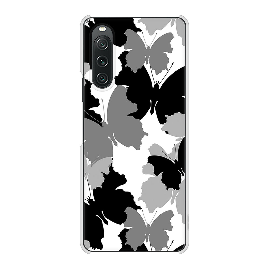 Xperia 10 V SOG11 au 高画質仕上げ 背面印刷 ハードケース 【1336 夜の蝶】