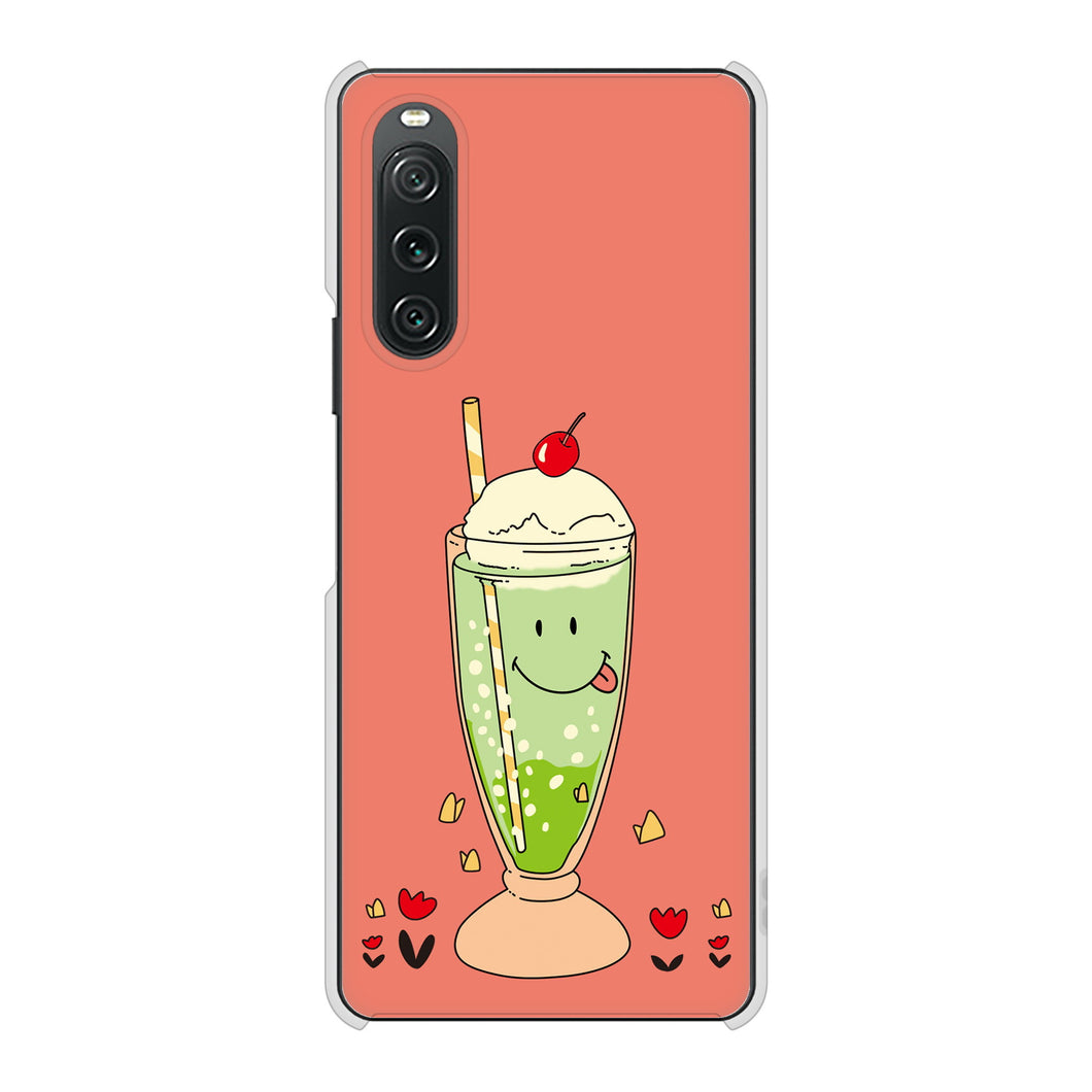 Xperia 10 V SOG11 au 高画質仕上げ 背面印刷 ハードケーススイーツイラスト