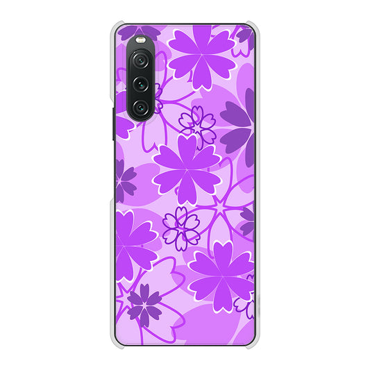 Xperia 10 V SOG11 au 高画質仕上げ 背面印刷 ハードケース重なり合う花