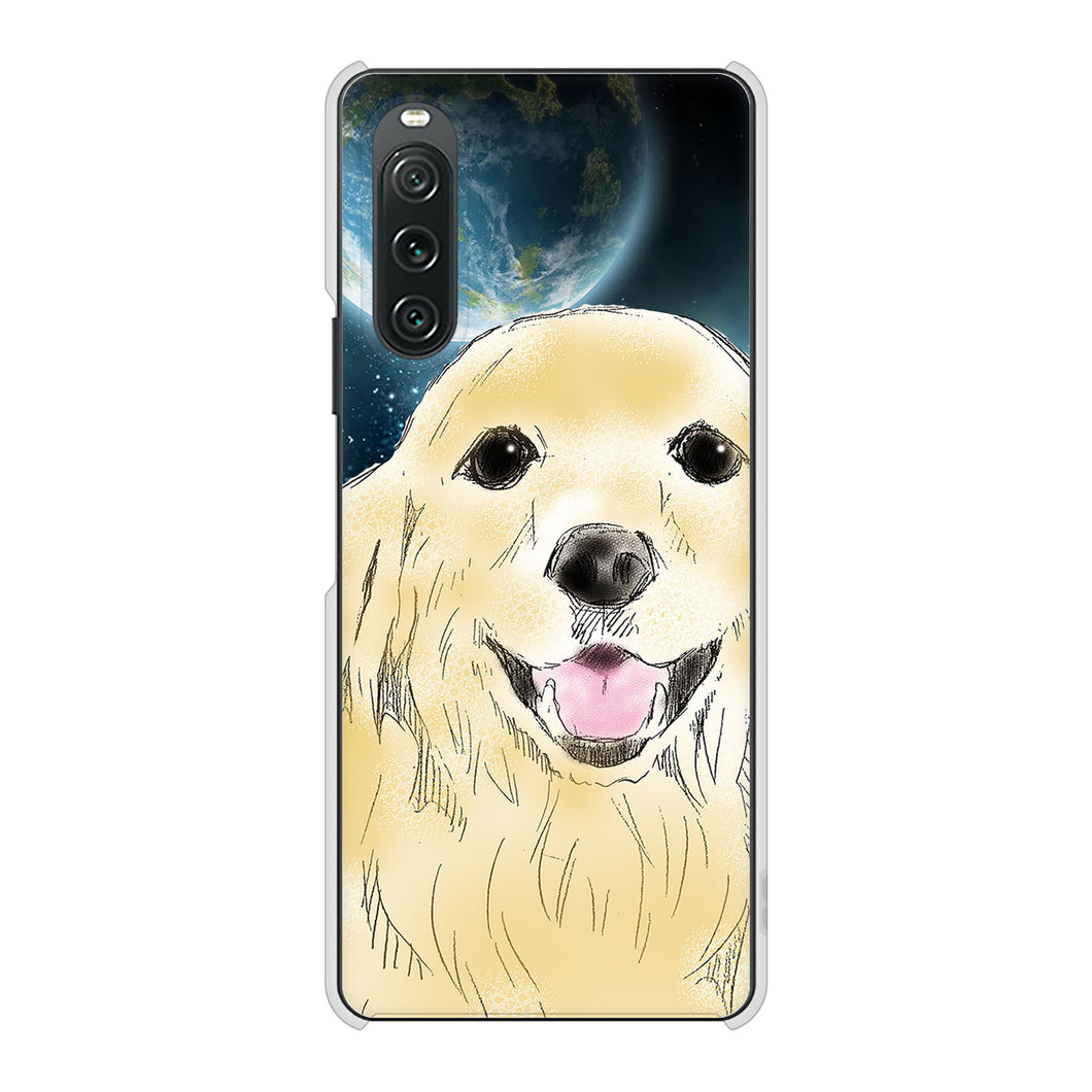 Xperia 10 V SOG11 au 高画質仕上げ 背面印刷 ハードケースゴールデンレトリバー