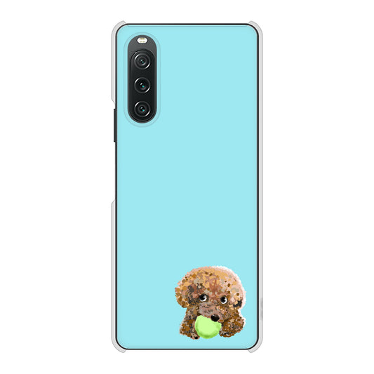 Xperia 10 V SOG11 au 高画質仕上げ 背面印刷 ハードケーストイプードル&ボール