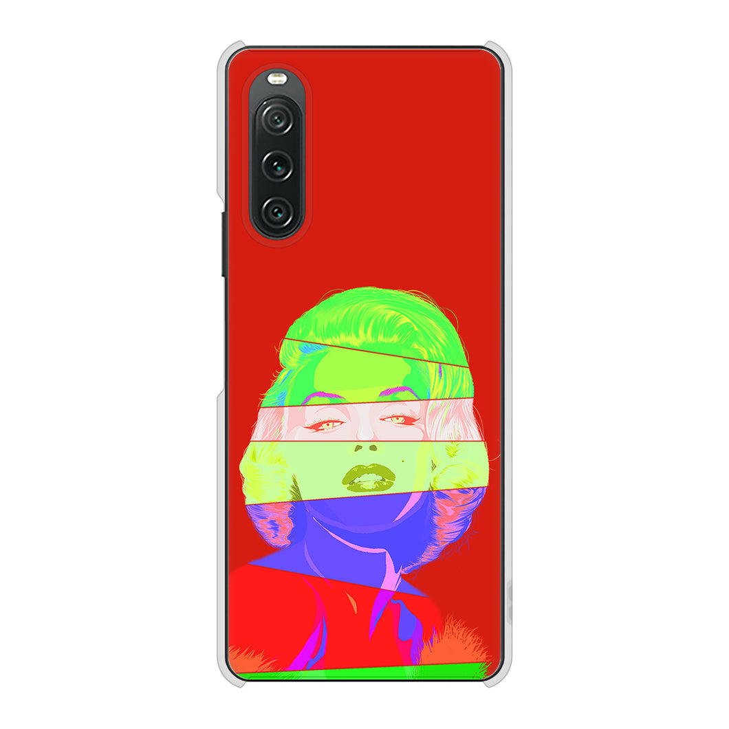 Xperia 10 V SOG11 au 高画質仕上げ 背面印刷 ハードケースマリリンモンローデザイン