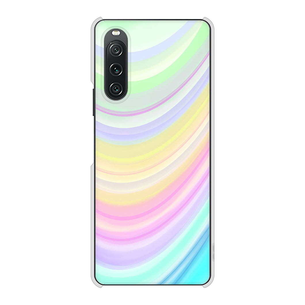 Xperia 10 V SOG11 au 高画質仕上げ 背面印刷 ハードケースレインボー