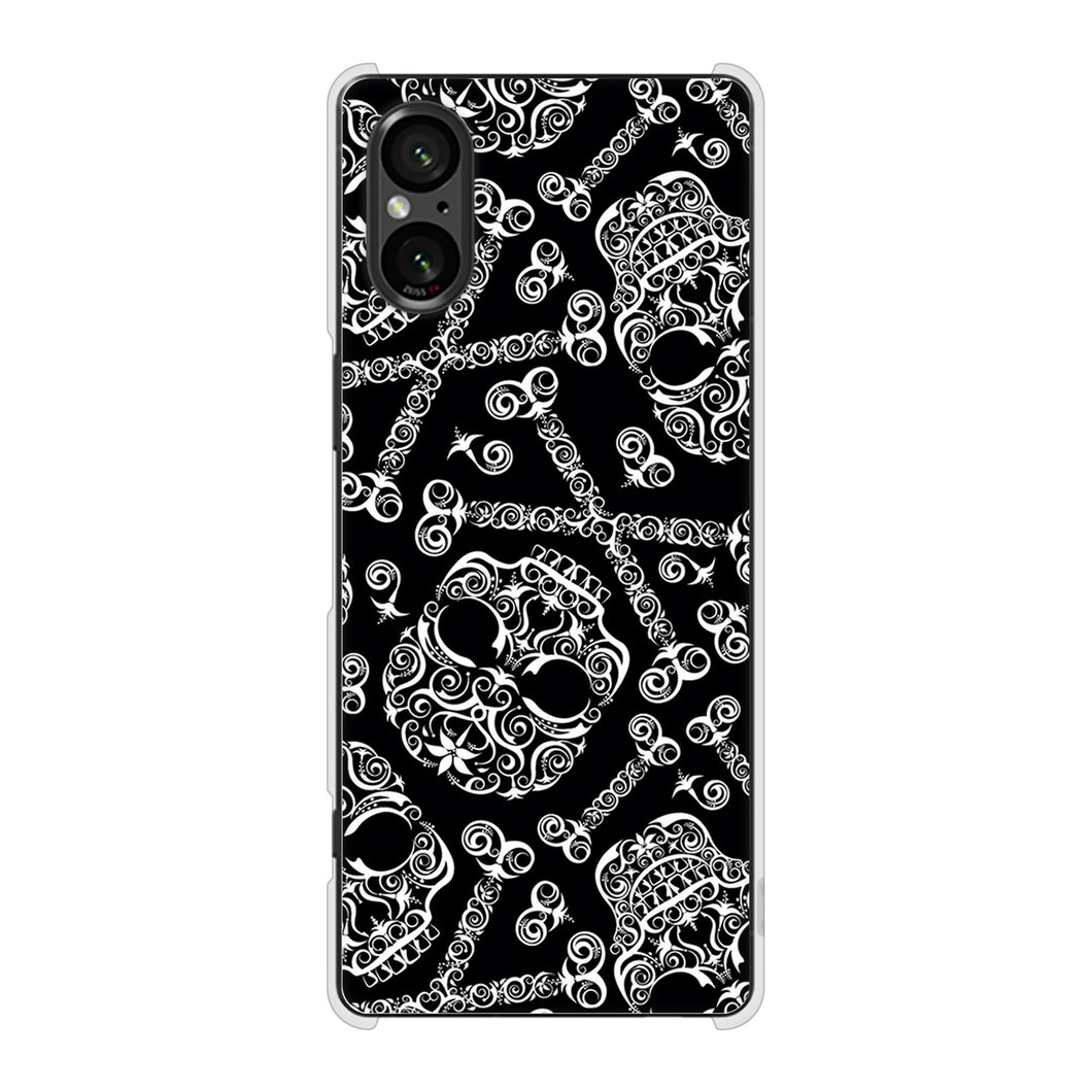 Xperia 5 V SOG12 au 高画質仕上げ 背面印刷 ハードケース 【363 ドクロの刺青】