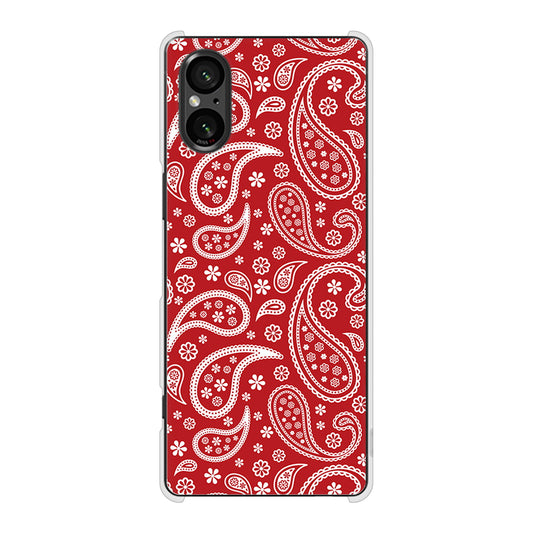 Xperia 5 V SOG12 au 高画質仕上げ 背面印刷 ハードケースペイズリー