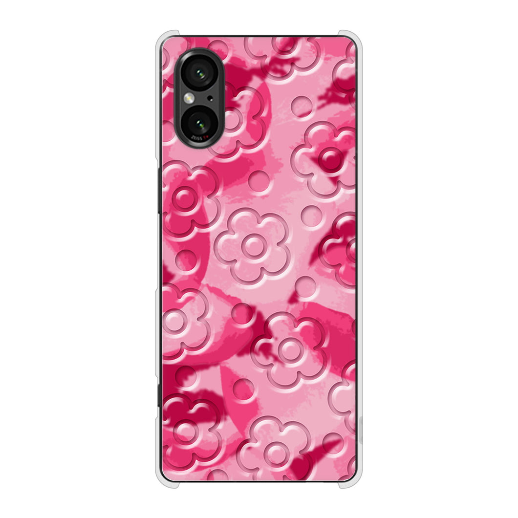 Xperia 5 V SOG12 au 高画質仕上げ 背面印刷 ハードケースフラワーヴェルニ