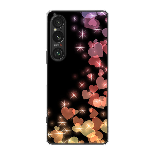 Xperia 1 VI SOG13 au 高画質仕上げ 背面印刷 ハードケースきらめきハート