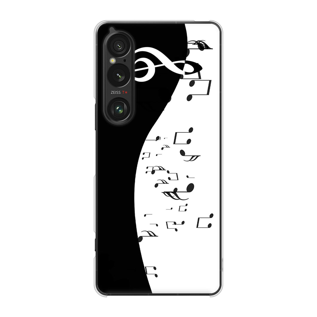 Xperia 1 VI SOG13 au 高画質仕上げ 背面印刷 ハードケース音符
