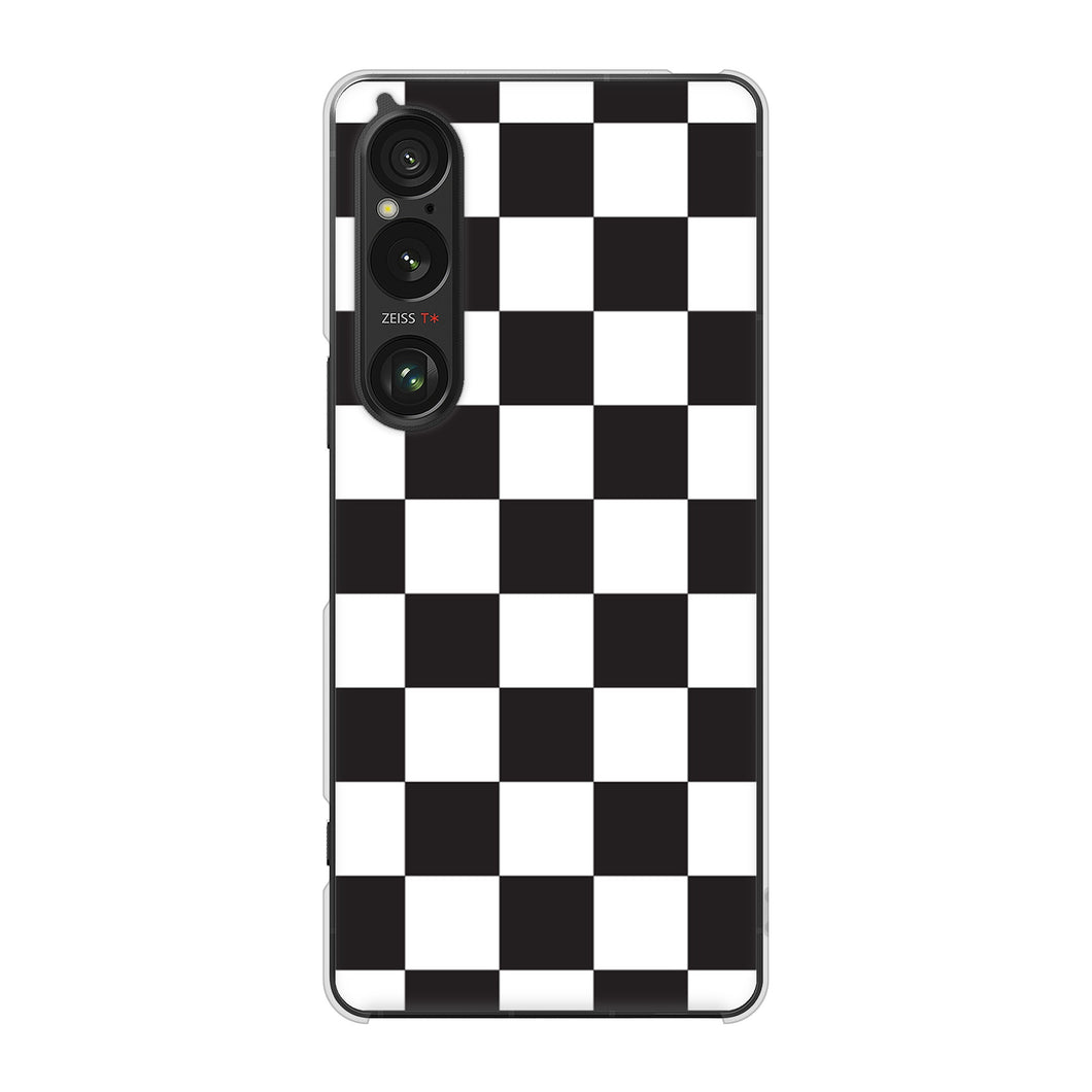 Xperia 1 VI SOG13 au 高画質仕上げ 背面印刷 ハードケース 【151 フラッグチェック】