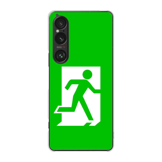Xperia 1 VI SOG13 au 高画質仕上げ 背面印刷 ハードケース 【163 非常口】