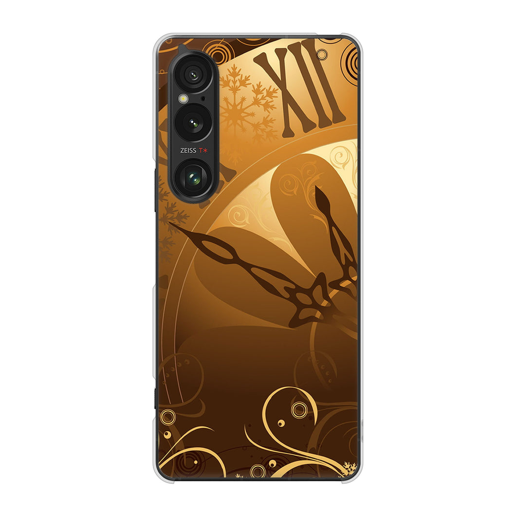 Xperia 1 VI SOG13 au 高画質仕上げ 背面印刷 ハードケース 【185 時を刻む針】