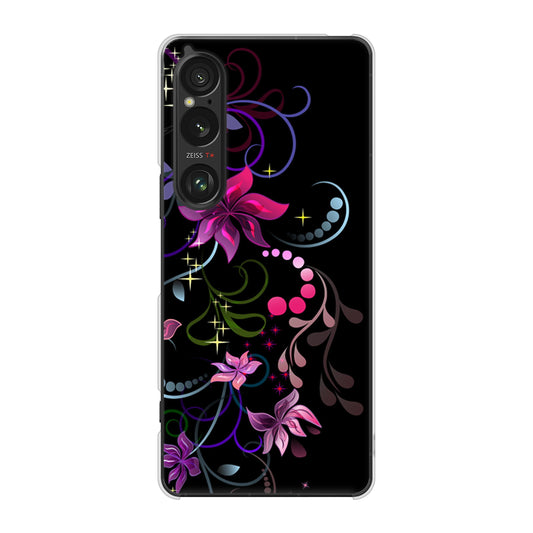 Xperia 1 VI SOG13 au 高画質仕上げ 背面印刷 ハードケース 【263 闇に浮かぶ華】