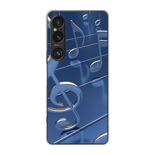 Xperia 1 VI SOG13 au 高画質仕上げ 背面印刷 ハードケース音符
